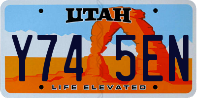 UT license plate Y745EN
