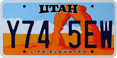 UT license plate Y745EW