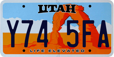 UT license plate Y745FA