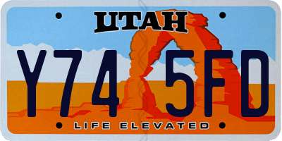 UT license plate Y745FD