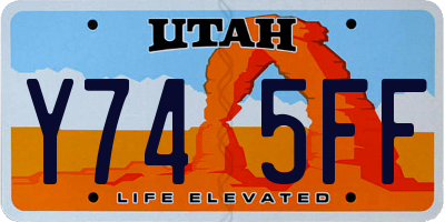 UT license plate Y745FF