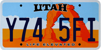 UT license plate Y745FI