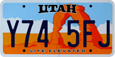 UT license plate Y745FJ