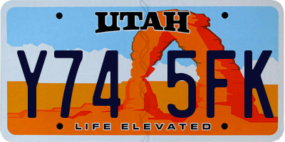 UT license plate Y745FK