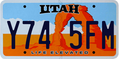 UT license plate Y745FM