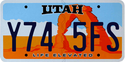 UT license plate Y745FS