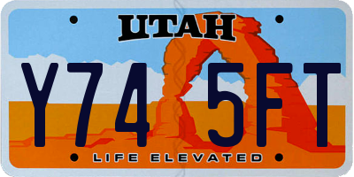 UT license plate Y745FT