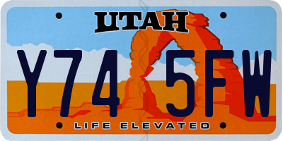 UT license plate Y745FW