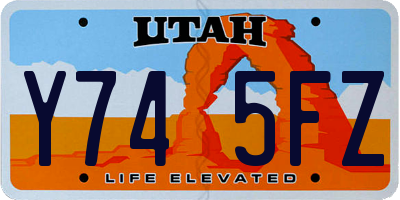 UT license plate Y745FZ