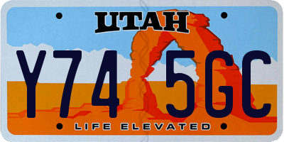 UT license plate Y745GC