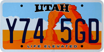UT license plate Y745GD