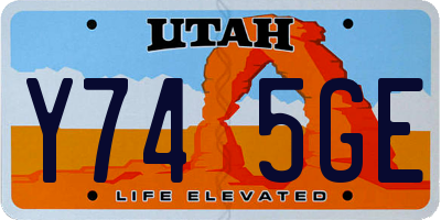 UT license plate Y745GE