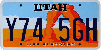 UT license plate Y745GH