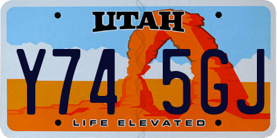 UT license plate Y745GJ