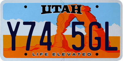 UT license plate Y745GL