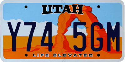 UT license plate Y745GM