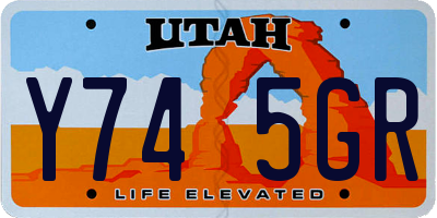 UT license plate Y745GR