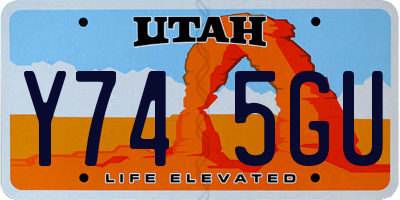 UT license plate Y745GU