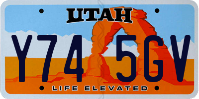 UT license plate Y745GV