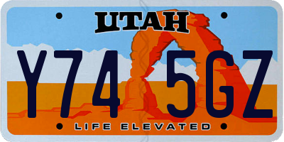 UT license plate Y745GZ