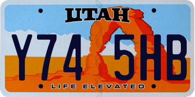 UT license plate Y745HB