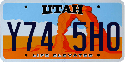 UT license plate Y745HO