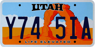 UT license plate Y745IA