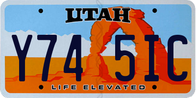 UT license plate Y745IC