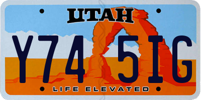 UT license plate Y745IG