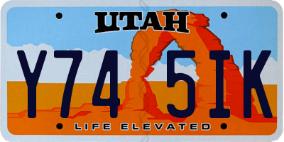 UT license plate Y745IK