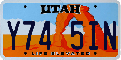 UT license plate Y745IN