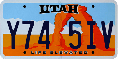 UT license plate Y745IV
