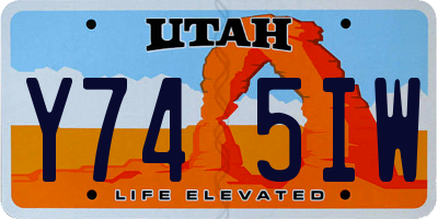 UT license plate Y745IW