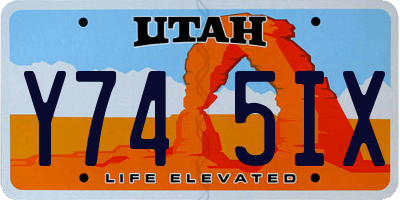 UT license plate Y745IX