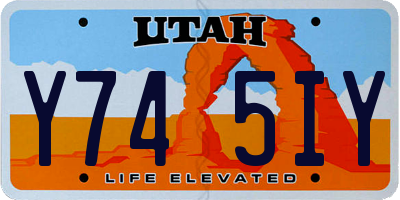 UT license plate Y745IY