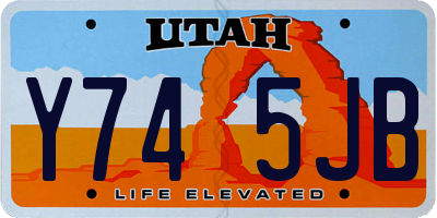 UT license plate Y745JB