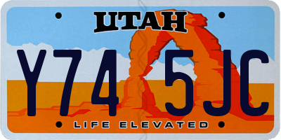 UT license plate Y745JC