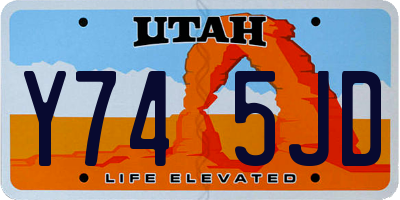 UT license plate Y745JD