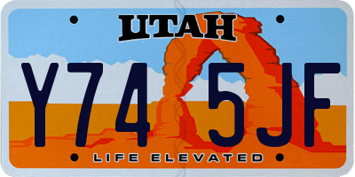 UT license plate Y745JF