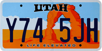 UT license plate Y745JH
