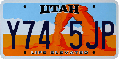 UT license plate Y745JP