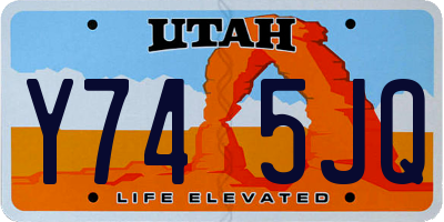 UT license plate Y745JQ