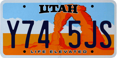 UT license plate Y745JS