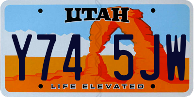 UT license plate Y745JW