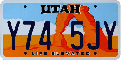 UT license plate Y745JY