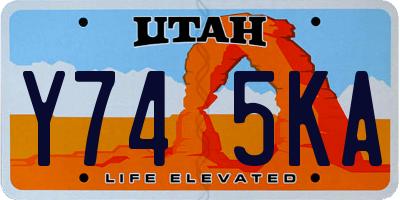 UT license plate Y745KA