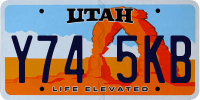 UT license plate Y745KB