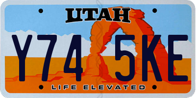 UT license plate Y745KE