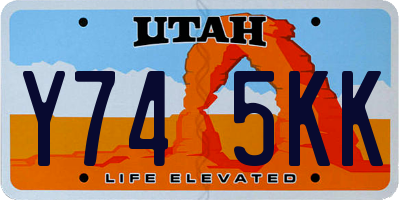UT license plate Y745KK