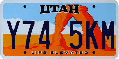 UT license plate Y745KM